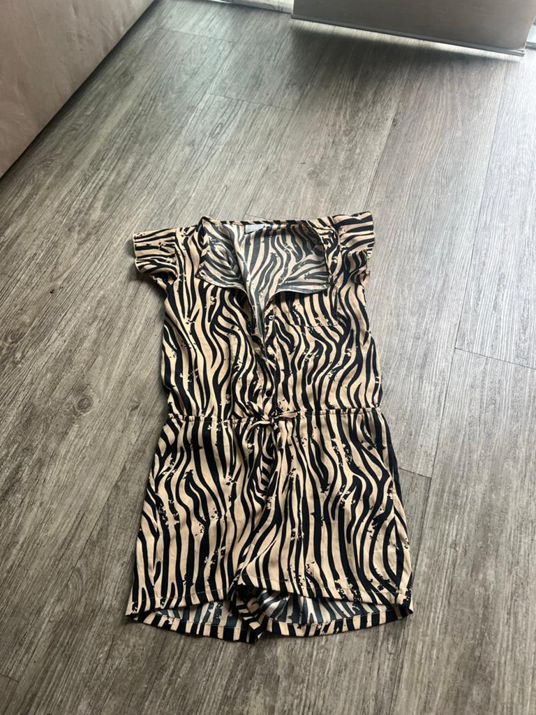Zebraprint Playsuit Maat 158, Kleding | Dames, Jumpsuits, Ophalen of Verzenden, Zo goed als nieuw, Maat 34 (XS) of kleiner, Zwart
