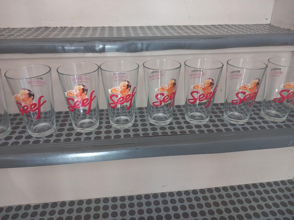 Bierglazen seef Antwerpen, Ophalen of Verzenden, Zo goed als nieuw, Glas of Glazen, Overige merken