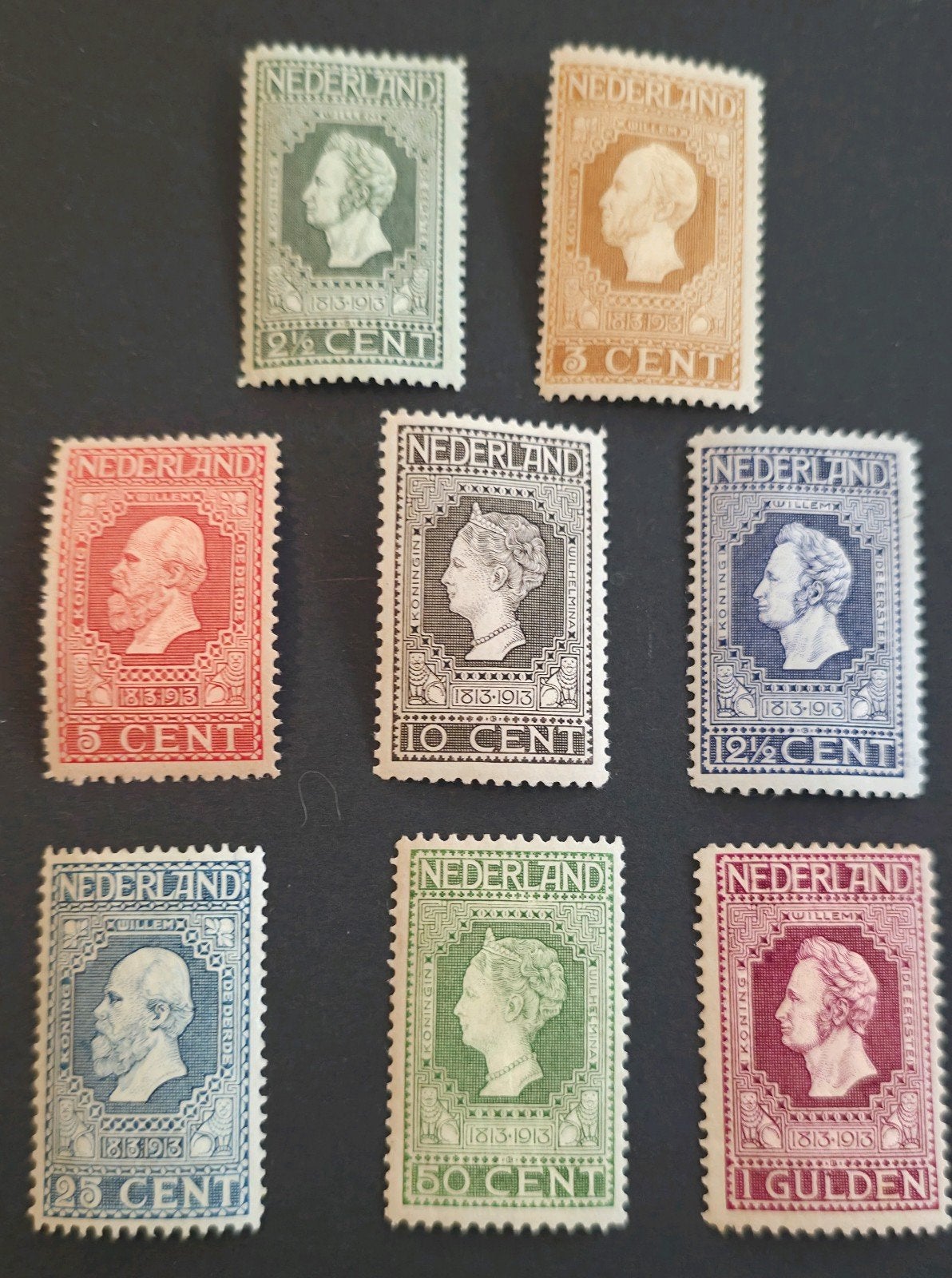 Jubileumzegels 1913 met plakker, Postzegels en Munten, Ophalen of Verzenden, T/m 1940