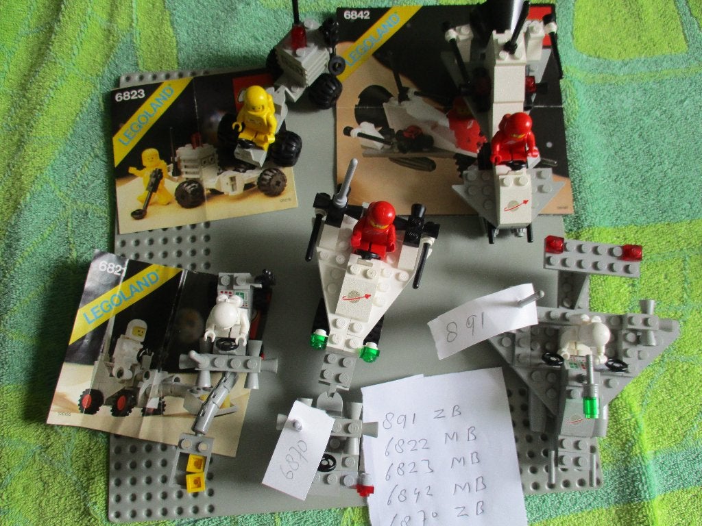5 setjes lego oude ruimte vaart 891-6822-6823-6842-6870, Ophalen of Verzenden, Gebruikt, Complete set, Lego