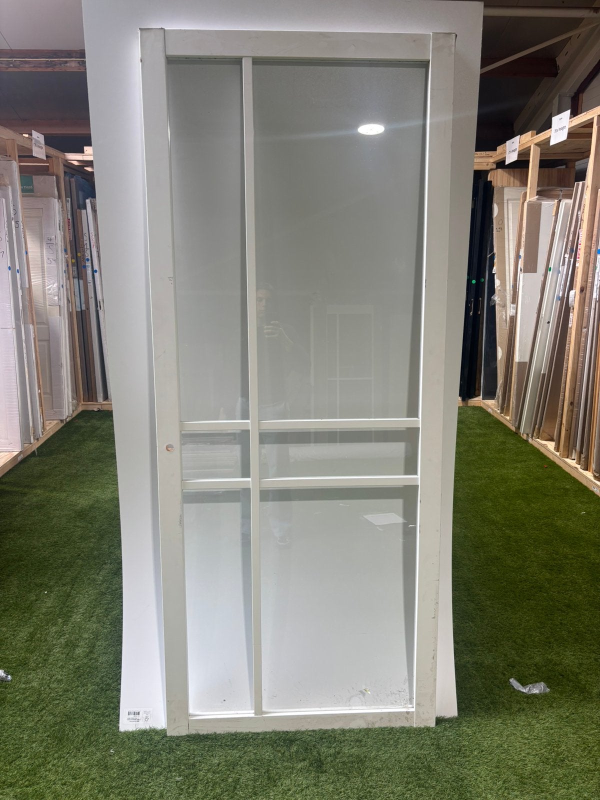 Schadedeur - 93 x 231,5 - opdek rechtsdraaiend- glasdeur wit, Doe-het-zelf en Verbouw, Ophalen, Gebruikt, 80 tot 100 cm, 215 cm of meer