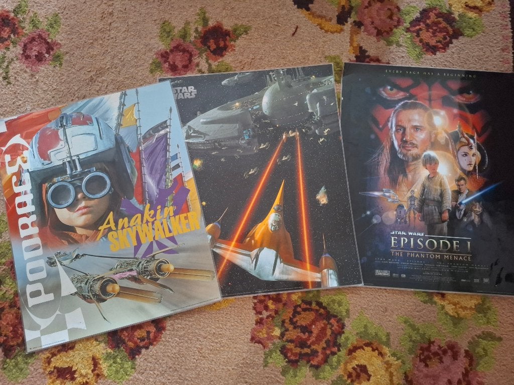 3 Star Wars posters gelamineerd 40x50, Verzamelen, Ophalen, Gebruikt, Boek of Poster