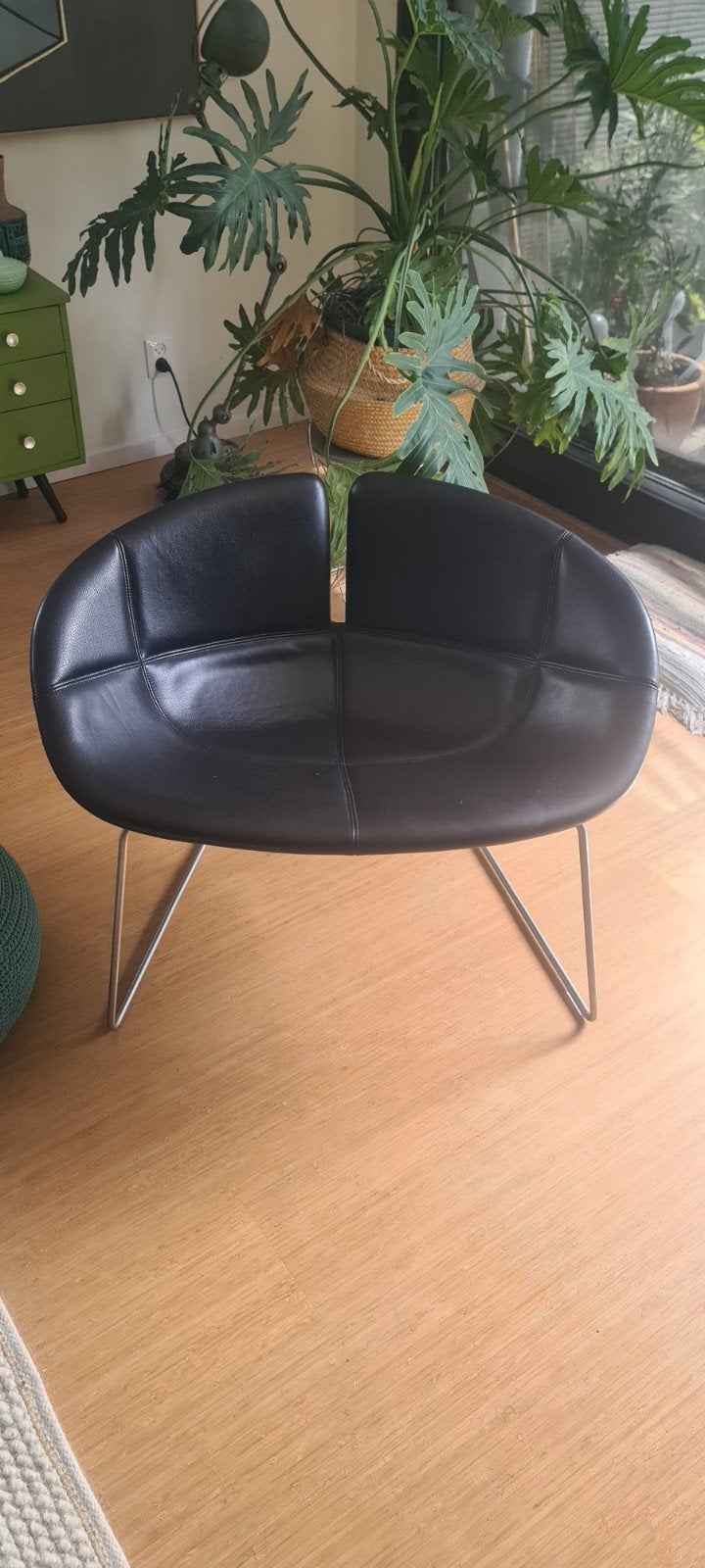 Moroso stoel zwart leer - Perfecte staat, Ophalen of Verzenden