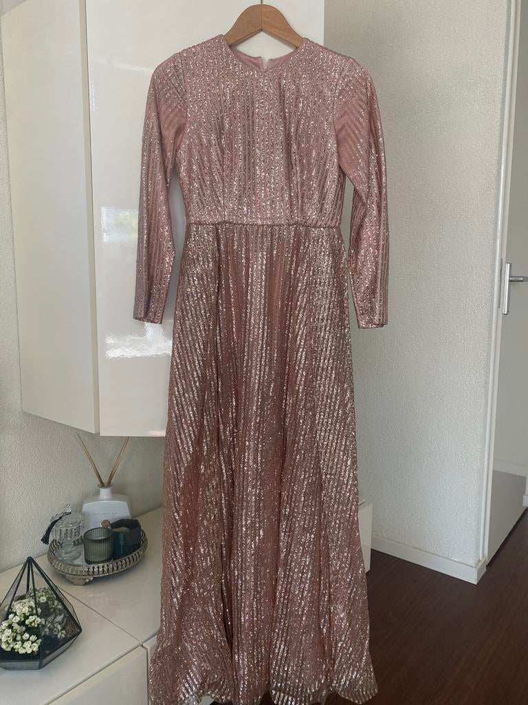 Elegante Roze Glitter Jurk - Perfect voor Feestjes, Maat 38/40 (M), Ophalen of Verzenden, Zo goed als nieuw, Roze