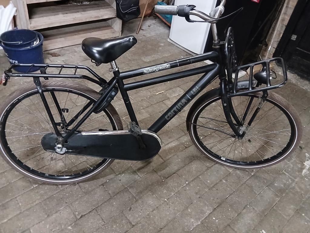 Cortina U4 Transportfiets - Zwart, Gebruikt, Fietsen en Brommers, Terugtraprem, Ophalen, Overige merken, 53 tot 56 cm