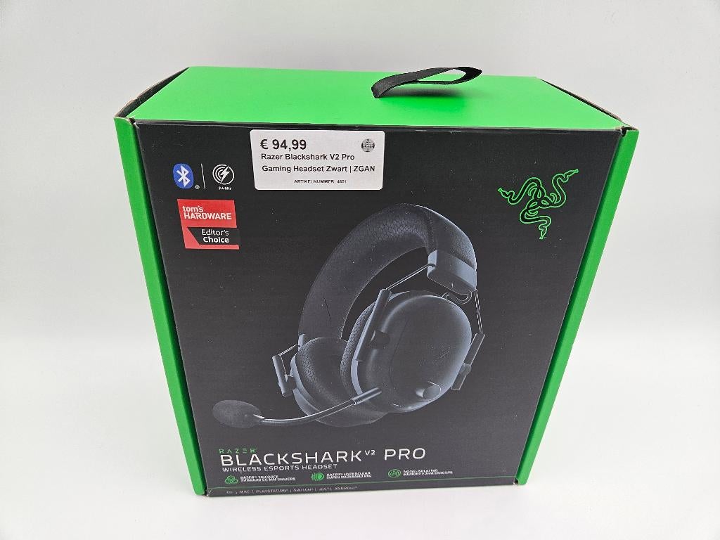 Razer Blackshark V2 Pro Gaming Headset Zwart | ZGAN, Computers en Software, Headsets, Gaming headset, Ophalen of Verzenden, Zo goed als nieuw