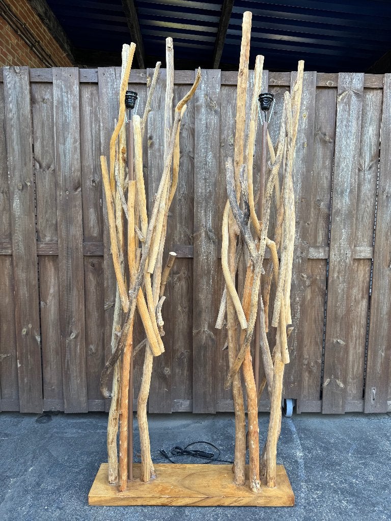 Vloerlamp met opstaande takken, Ophalen, Gebruikt, Hout, 150 tot 200 cm