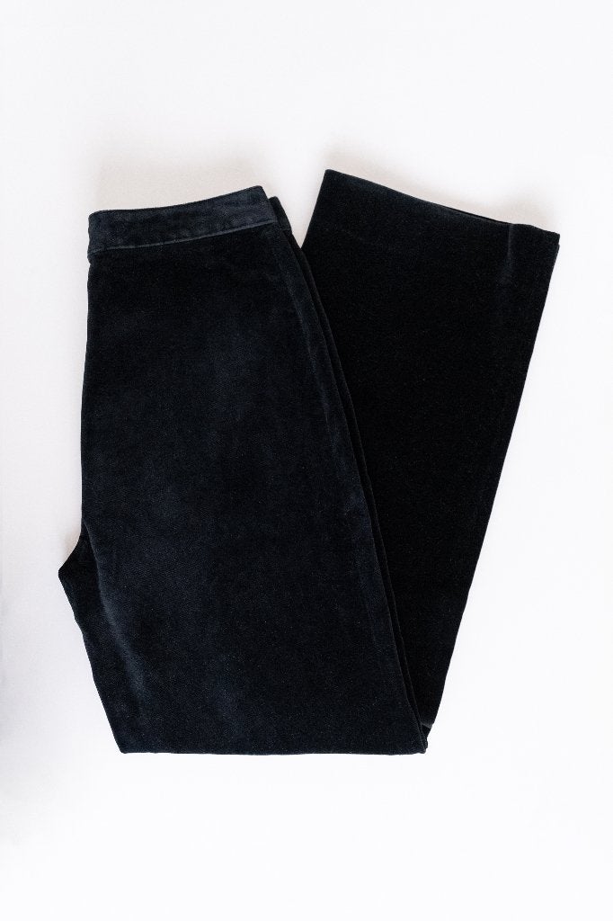 Vintage Velvet Velours Broek Maat M, Maat 38/40 (M), Zwart, Ophalen of Verzenden, Vintage
