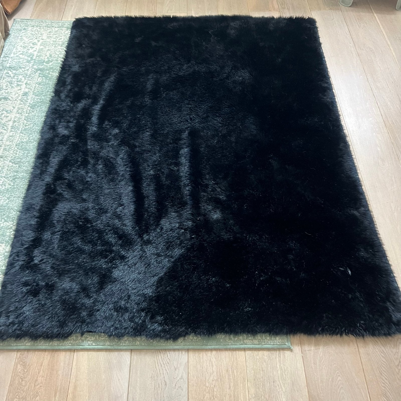 Zwart Faux Fur Kleed 190x140 cm, Ophalen, 100 tot 150 cm, Zwart, Zo goed als nieuw