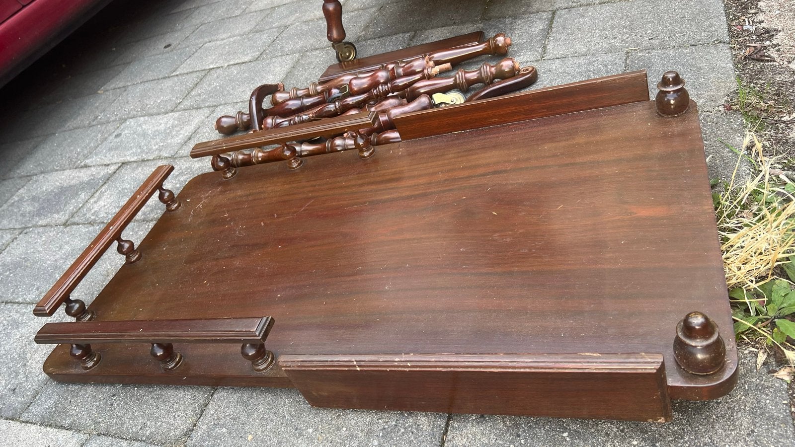 Vintage houten theewagen/serveerwagen (gedemonteerd), Antiek en Kunst, Ophalen of Verzenden