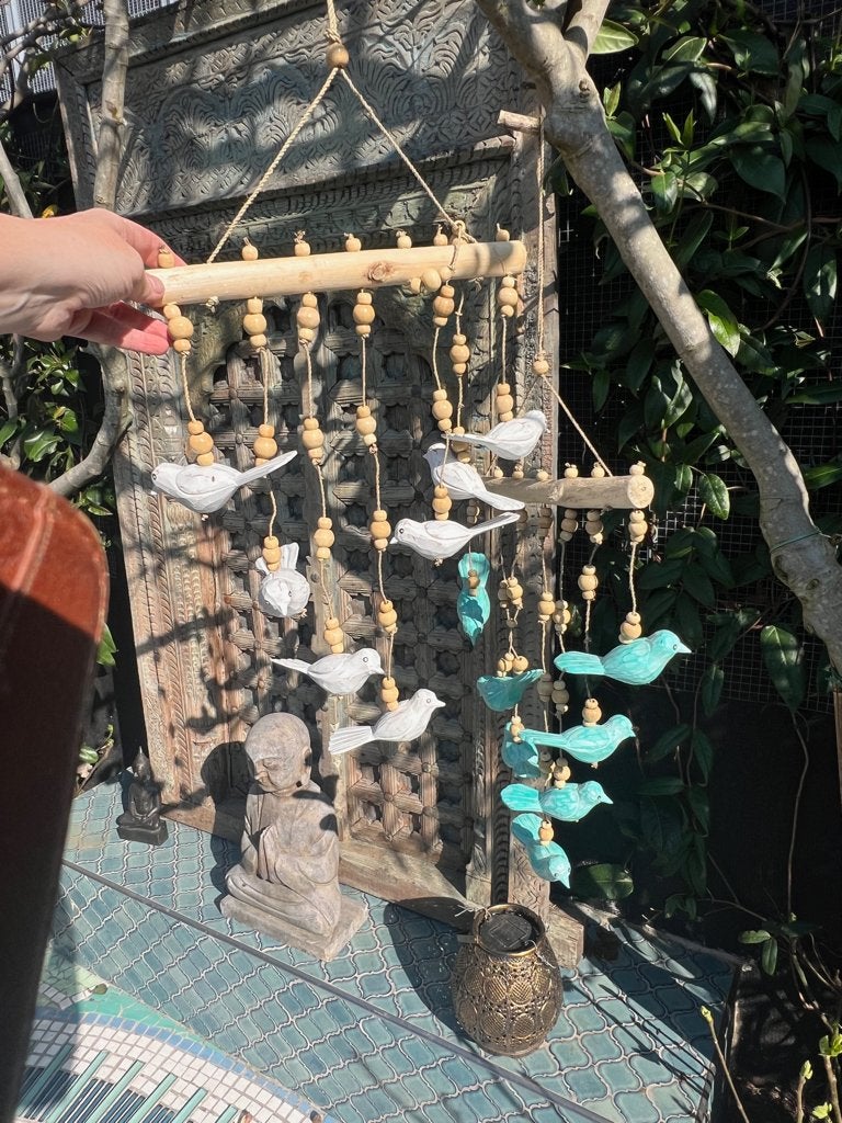 Windhanger houtsnijwerk vogel uit Bali Indonesie 3 kleuren, Verburgt Vintage, Nieuw, Ophalen of Verzenden, https://verburgtvintage.nl/#contact