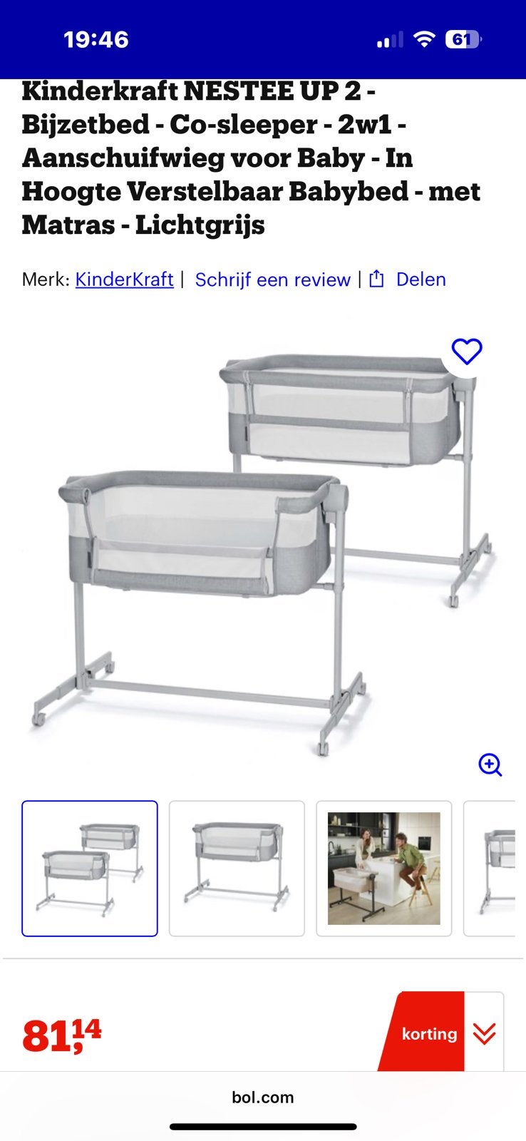 Co-sleeper koopje, Ophalen of Verzenden, Zo goed als nieuw, Eenpersoons, Hoogslaper