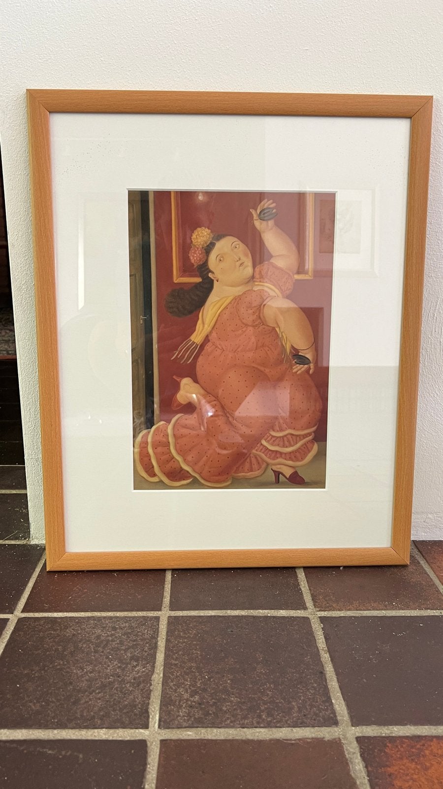 Botero-stijl danseres ingelijste print, Overige stijlen, Portret of Personen, Print, Papier