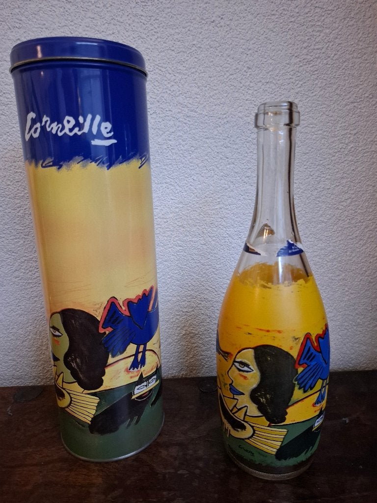 Corneille Fles leeg met corneille Blik, Ophalen of Verzenden, Gebruikt, Overige, Overige merken