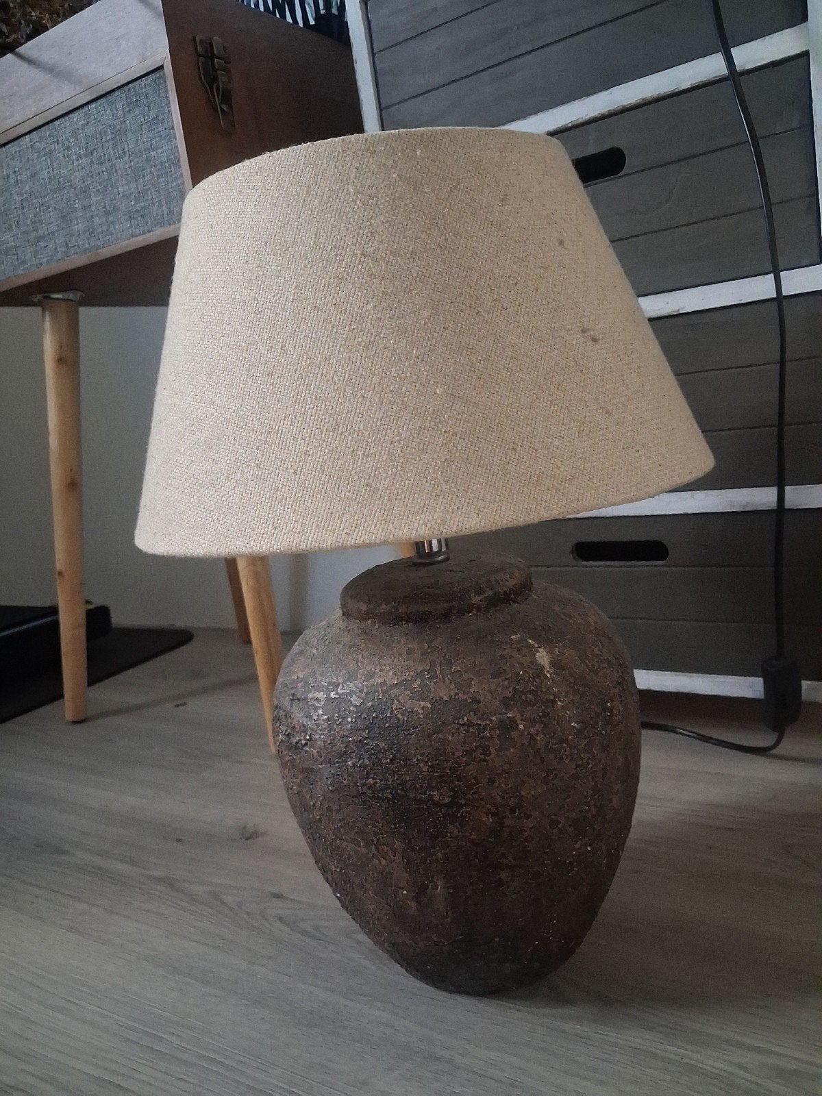 kruiklamp bruin, Ophalen of Verzenden, Zo goed als nieuw, Bruin, Rond