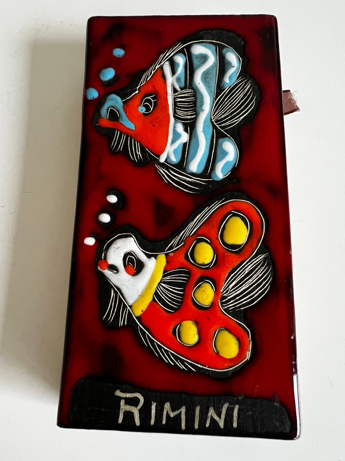 Vintage MCM San Marino Italy Luciferhouder Vissen Rimini 60s, Ophalen of Verzenden