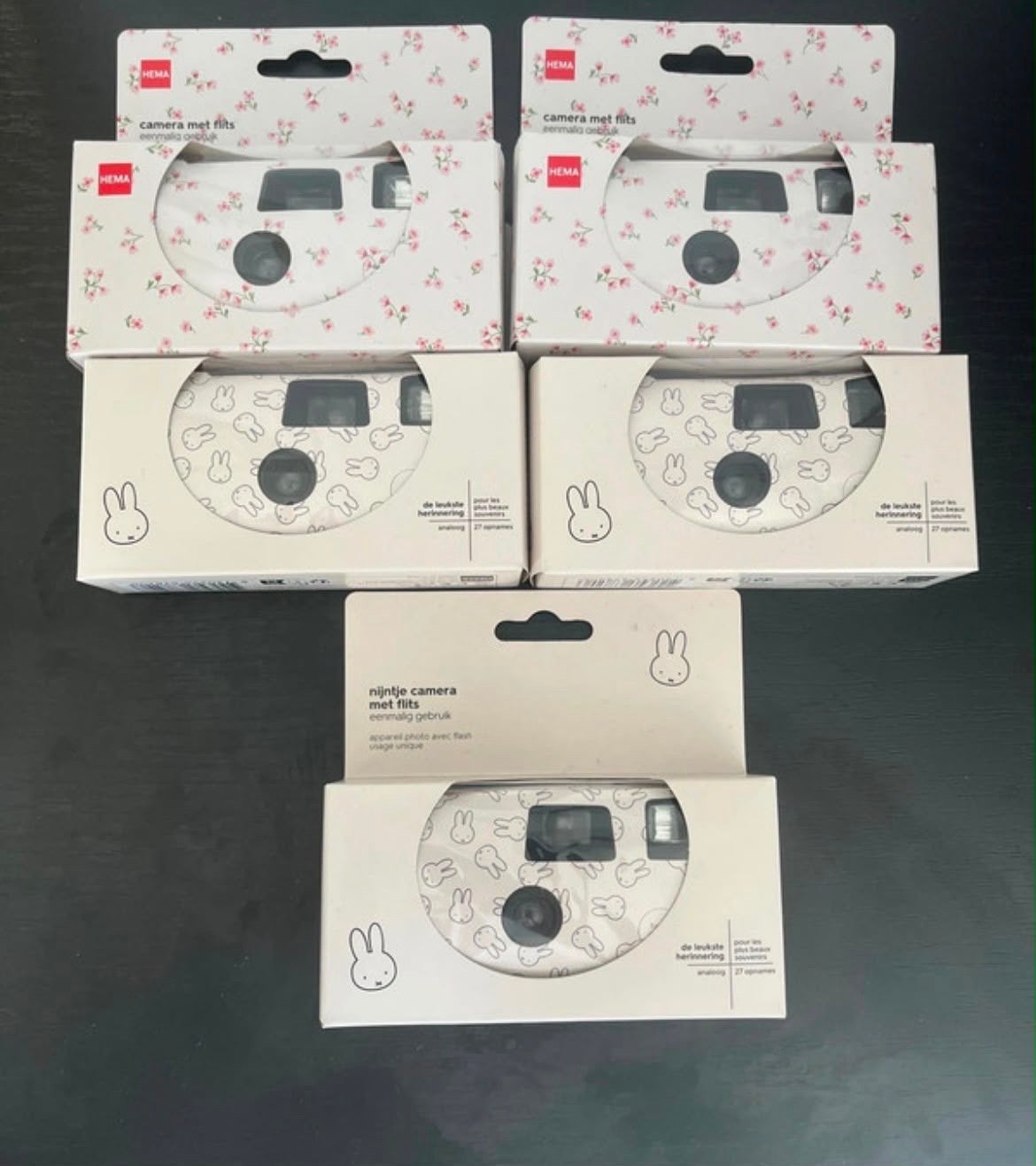 Hema wegwerpcamera's met flits - Nijntje en bloemen, Ophalen of Verzenden, Nieuw, Compact, Overige Merken