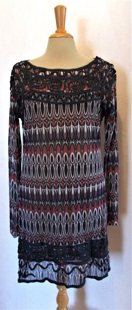 Ethnic stretch tuniek/top/jurkje van Didi! M/L, Maat 38/40 (M), Zo goed als nieuw, Lange mouw, Meerkleurig