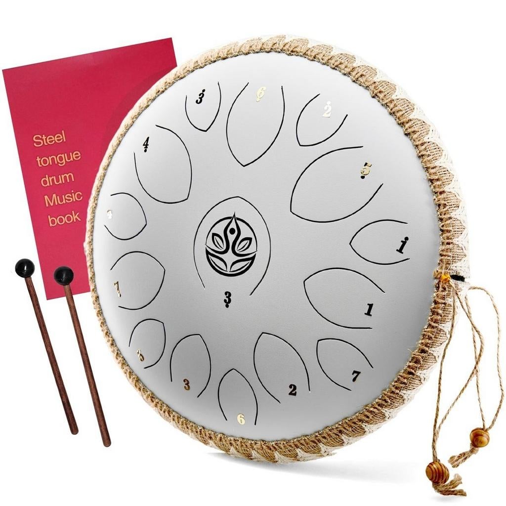 Nieuwe Witte Steel Tongue Drum 36cm - Lotusdrum, Ophalen of Verzenden, Nieuw, Melodische percussie