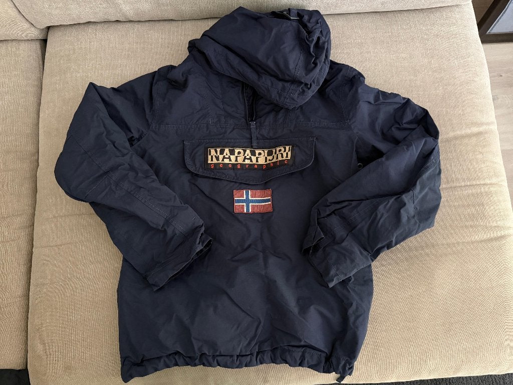 Napapijri anorak dames jas in maat L, Ophalen, Blauw, Maat 42/44 (L), Zo goed als nieuw