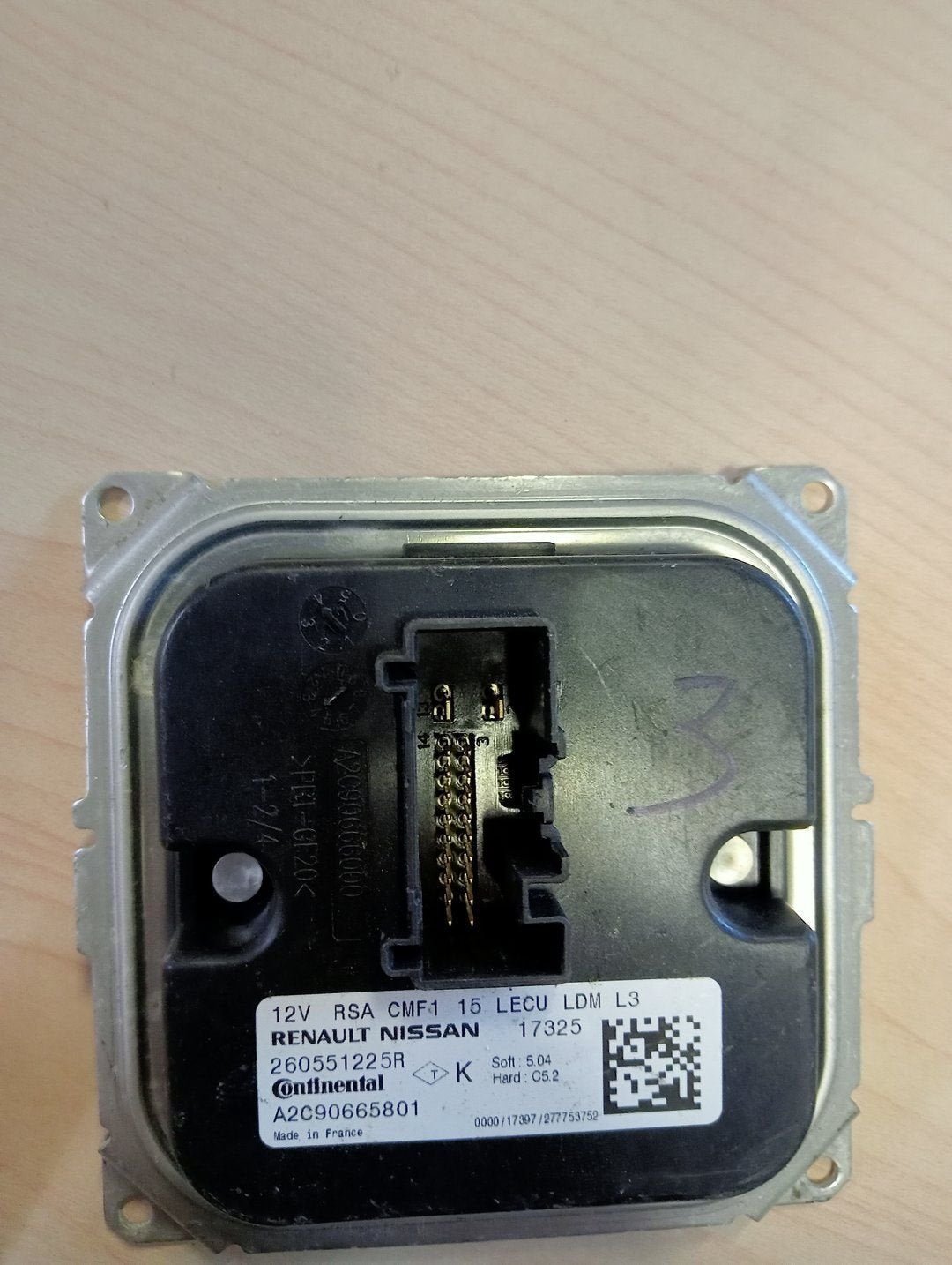 Led-voorschakelapparaat 260551225R Renault A2C90665801 Conti, Gebruikt, -, Renault, -
