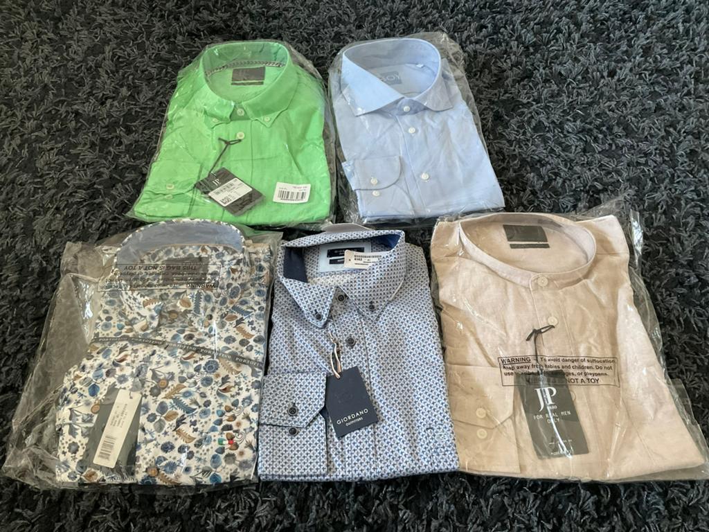 5 nw. overhemden XL 43/44 p.st. Portofino, Giordano, JP1880, Kleding | Heren, Overhemden, Ophalen of Verzenden, Nieuw, Overige kleuren