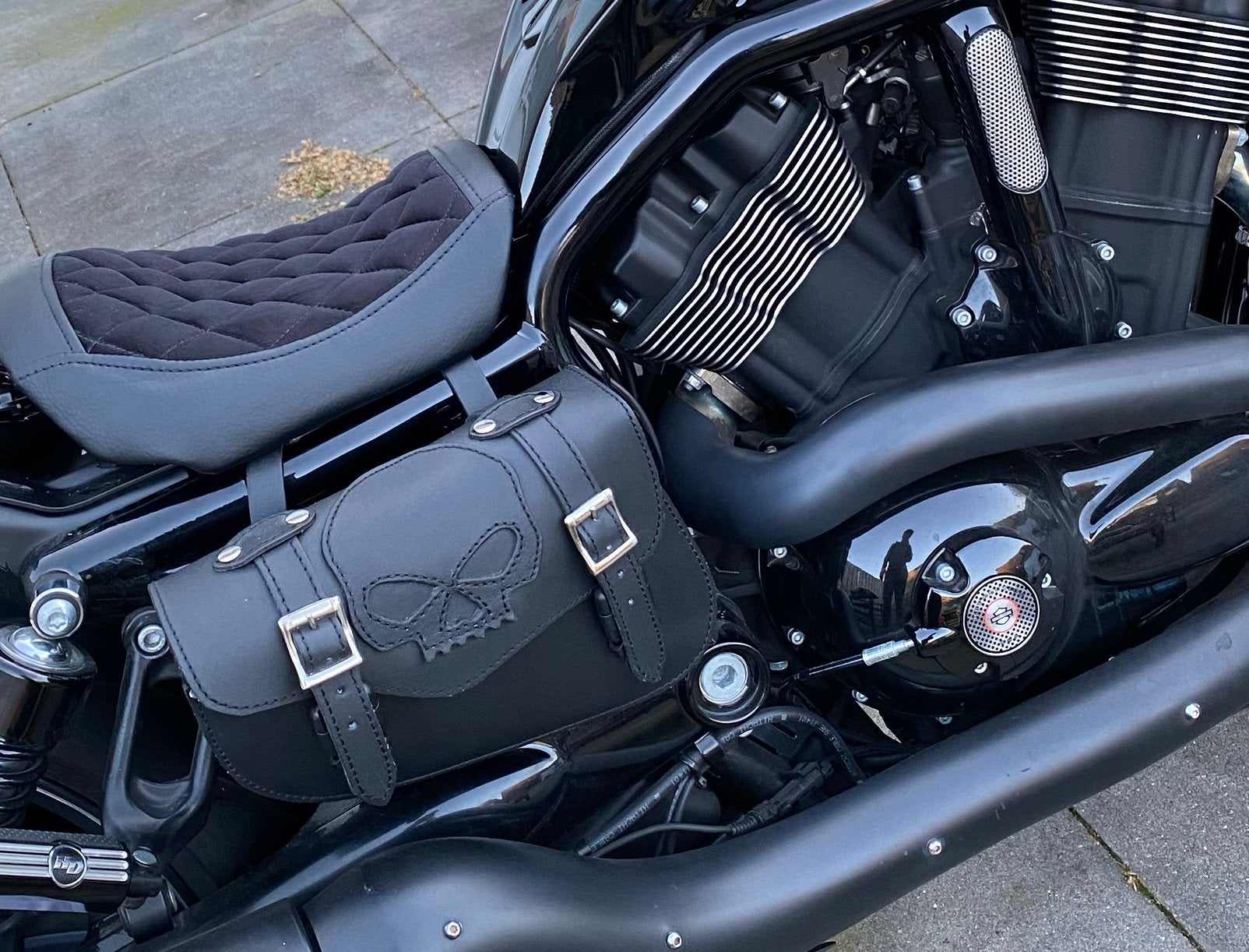 Harley Skull Zijtas Leer Night-Rod VRod muscle Sportster etc, Ophalen of Verzenden, Nieuw