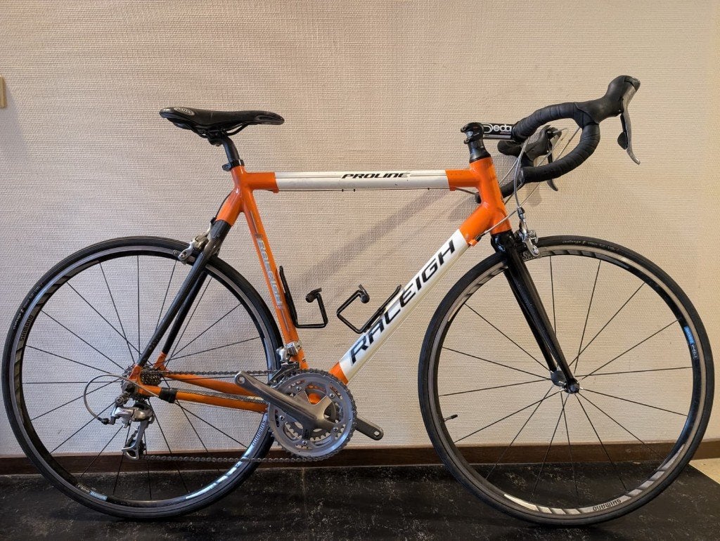racefiets Raleigh proline, Fietsen en Brommers, Fietsen | Racefietsen, 28 inch, Gebruikt, Carbon, Velgrem