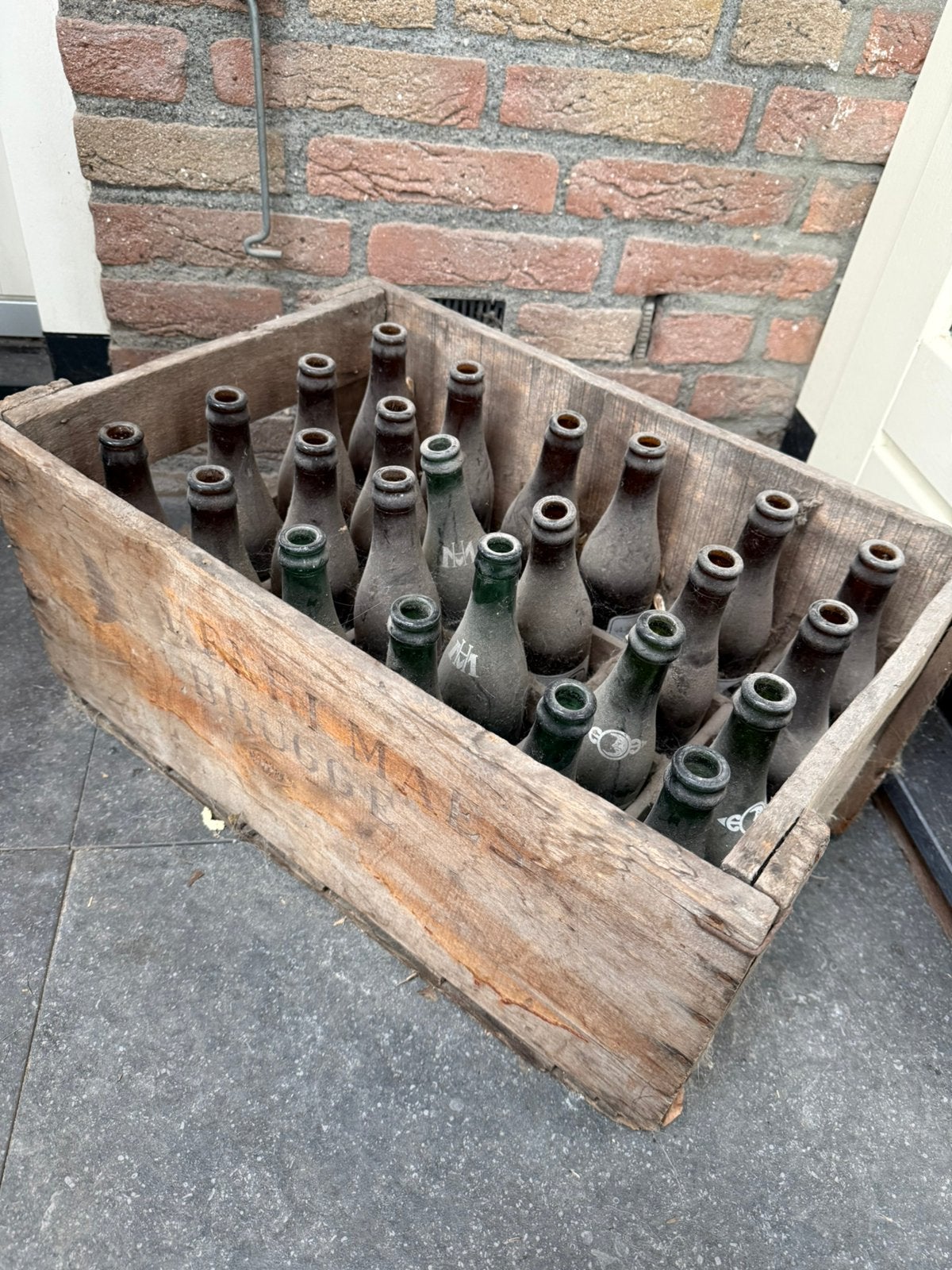 Vintage bierkrat, Ophalen, Gebruikt, Minder dan 30 cm, Rond