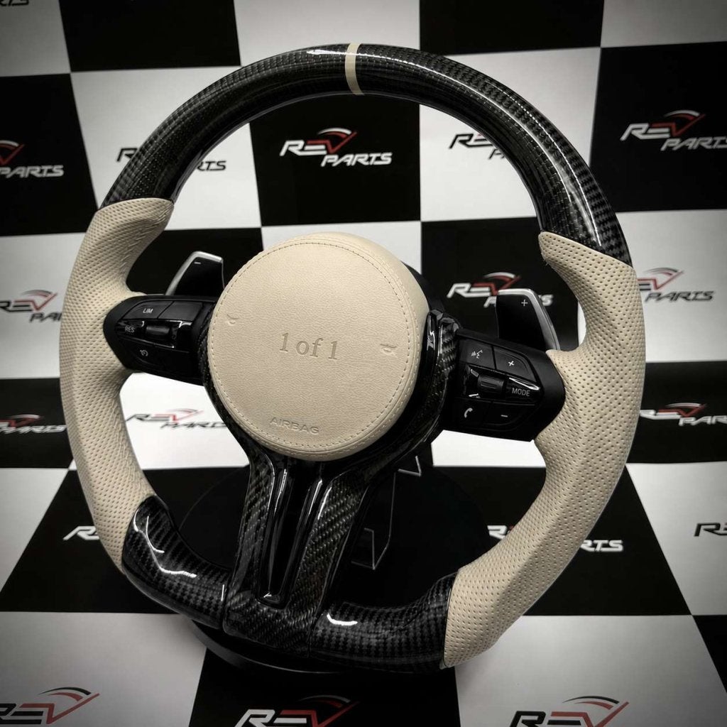 Custom crème carbon sportstuur voor BMW F en E modellen, Ophalen of Verzenden, RevParts, Info@revparts.nl, .