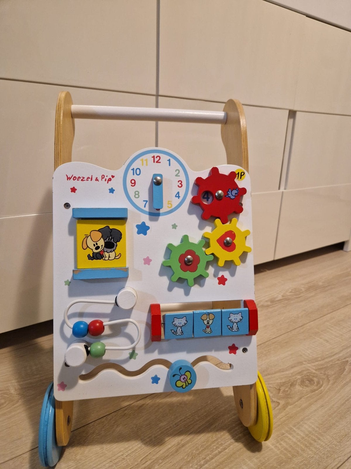 Woezel en Pip loopkar - Houten loopwagen met activiteiten, Ophalen, Gebruikt, Overige typen, Met wieltjes