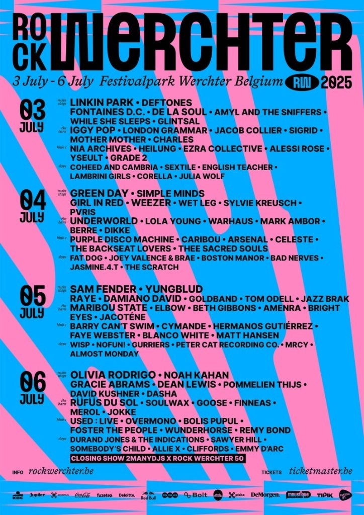 Rock Werchter tickets Donderdag 3x, Drie personen of meer