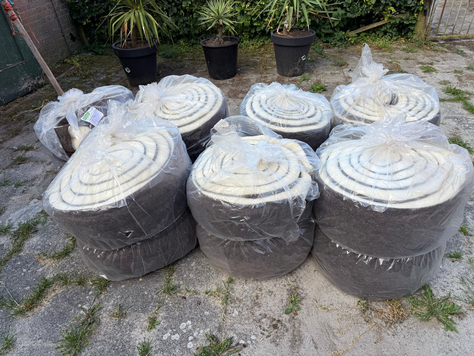 7 rollen schapenwolisolatie, Doe-het-zelf en Verbouw, Isolatie en Afdichting, Overige materialen, Zo goed als nieuw, 15 m² of meer