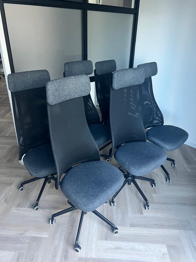 6 Bureau stoelen - ook los te koop, Ophalen, Zo goed als nieuw, Grijs, Bureaustoel