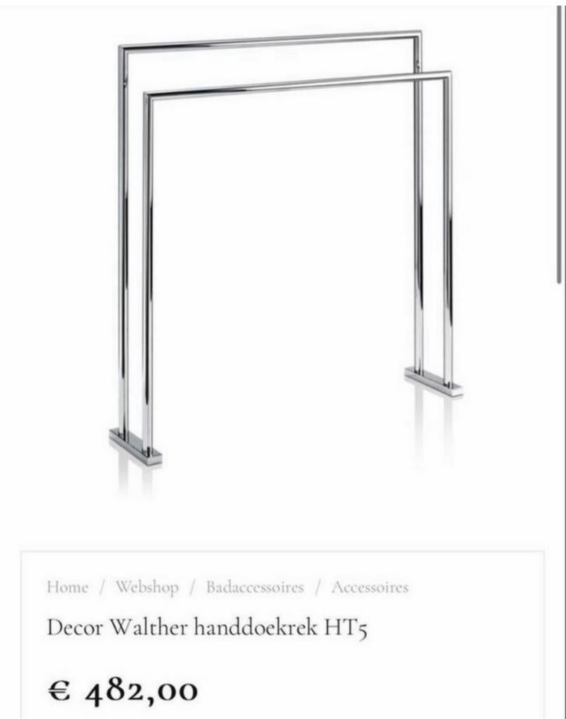 Decor Walther - chromen handdoeken rek, Ophalen, Overige typen, 50 tot 100 cm, Zo goed als nieuw
