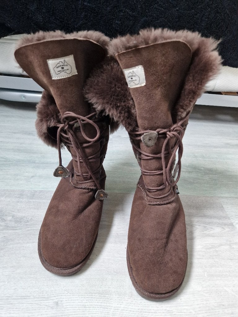 Warmbat Australia Dames Bontlaarsen Nieuw, Bruin, Lage of Enkellaarzen, Nieuw, Ophalen of Verzenden