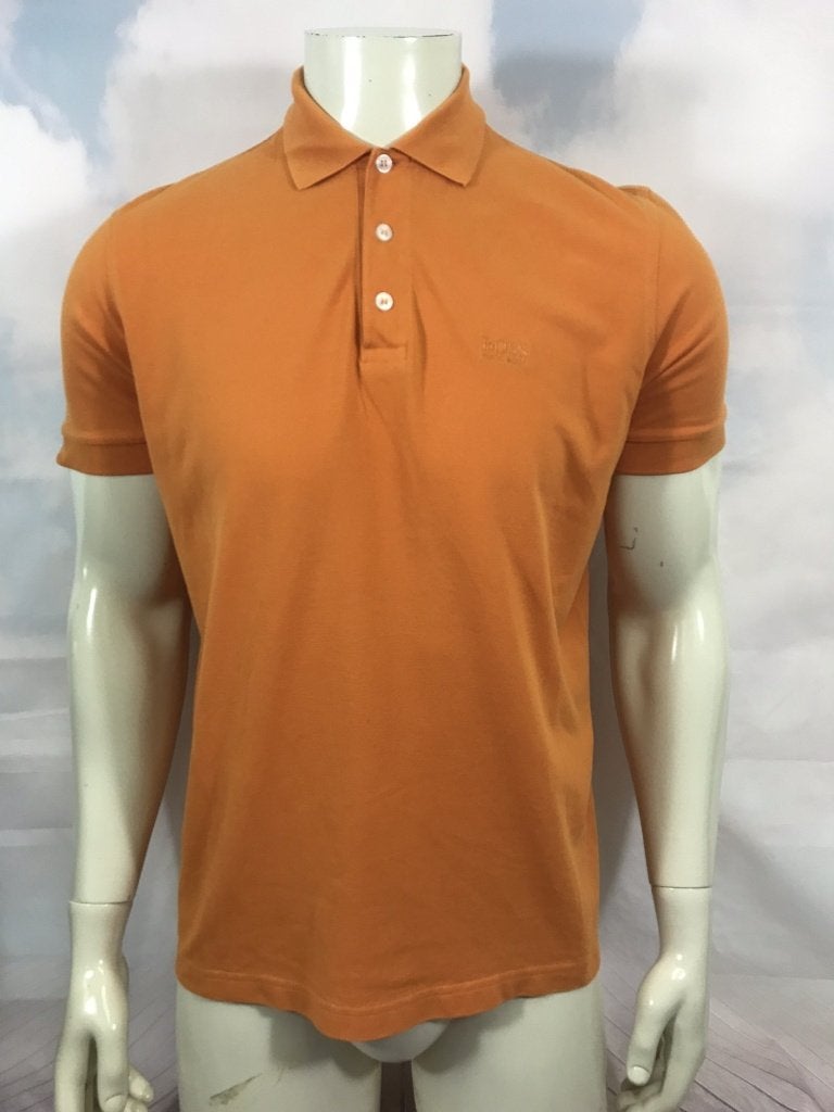 Hugo Boss oranje polo maat S (3C4), Tweedehands verkoop, Tweedehands verkoop, Oranje, Ophalen of Verzenden