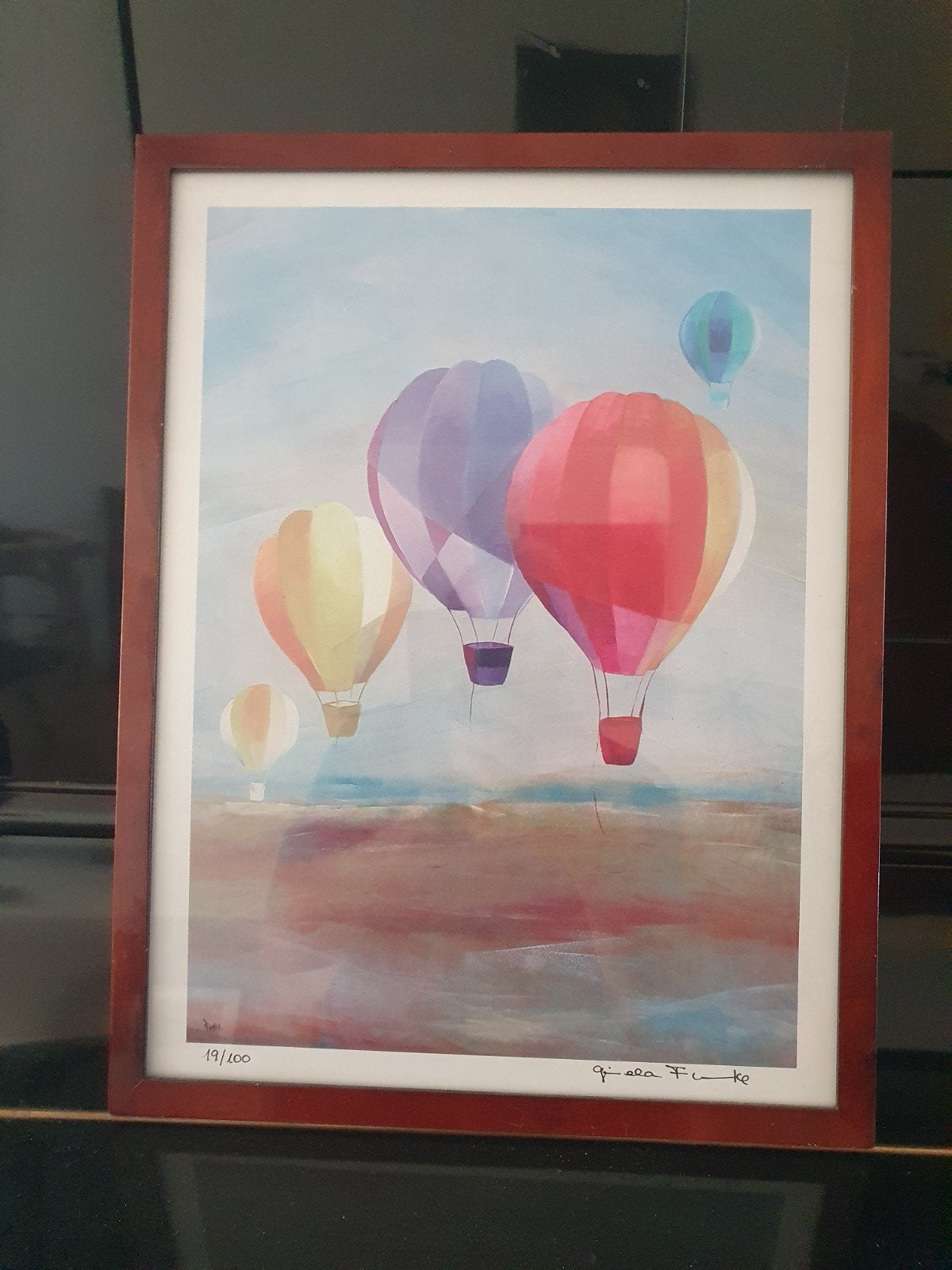 litho Gisela Funke  Ballonfahrt Ballonvaart luchtballon, Ophalen
