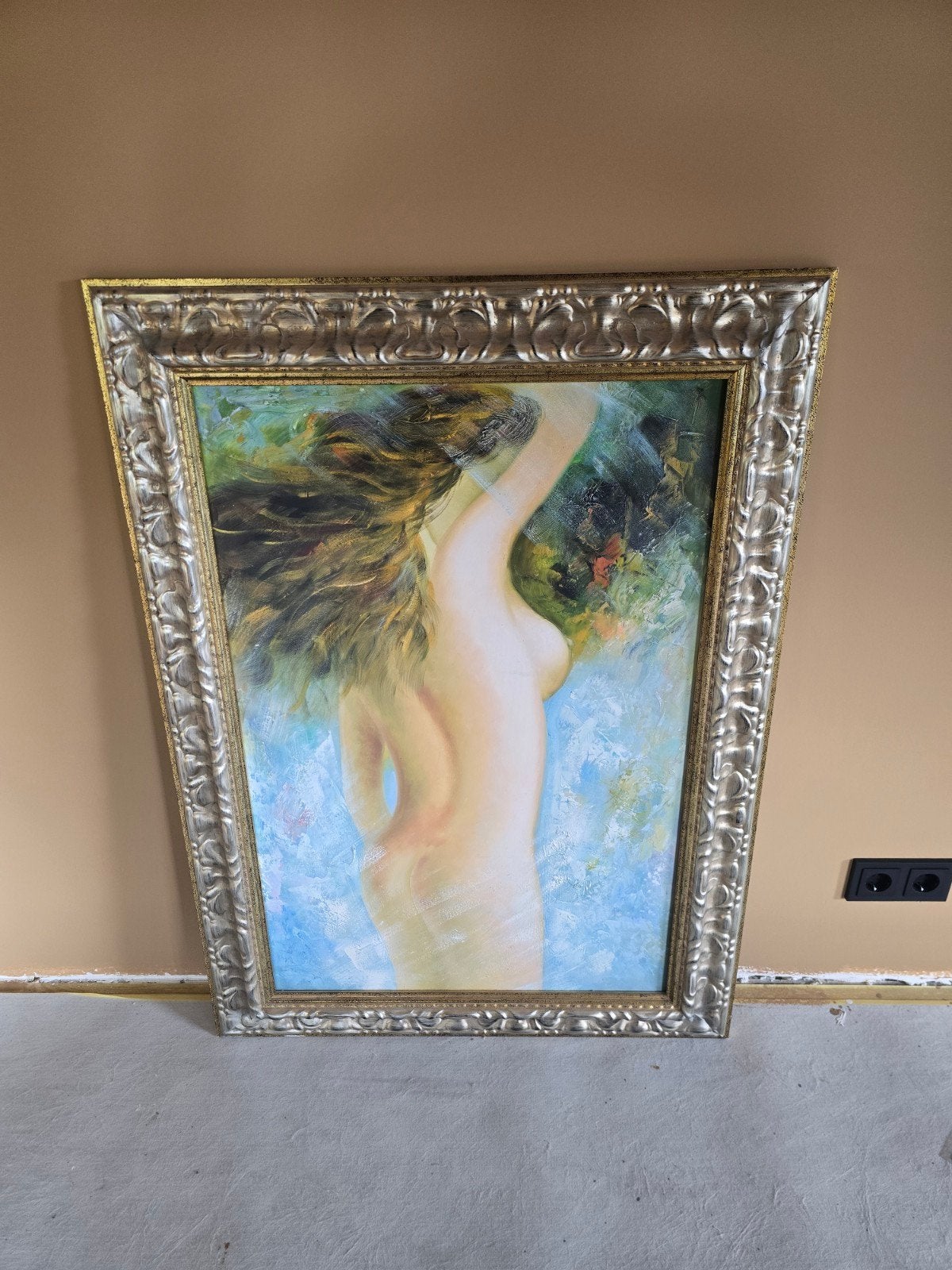 Schilderij naakte vrouw in sierlijke lijst, Antiek en Kunst, Ophalen