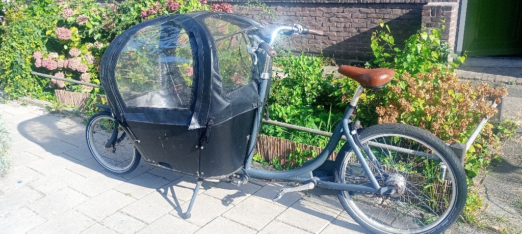 bakfiets  250 euro in zeer goede staat, Gebruikt, Huif, 2 kinderen, Trommelrem