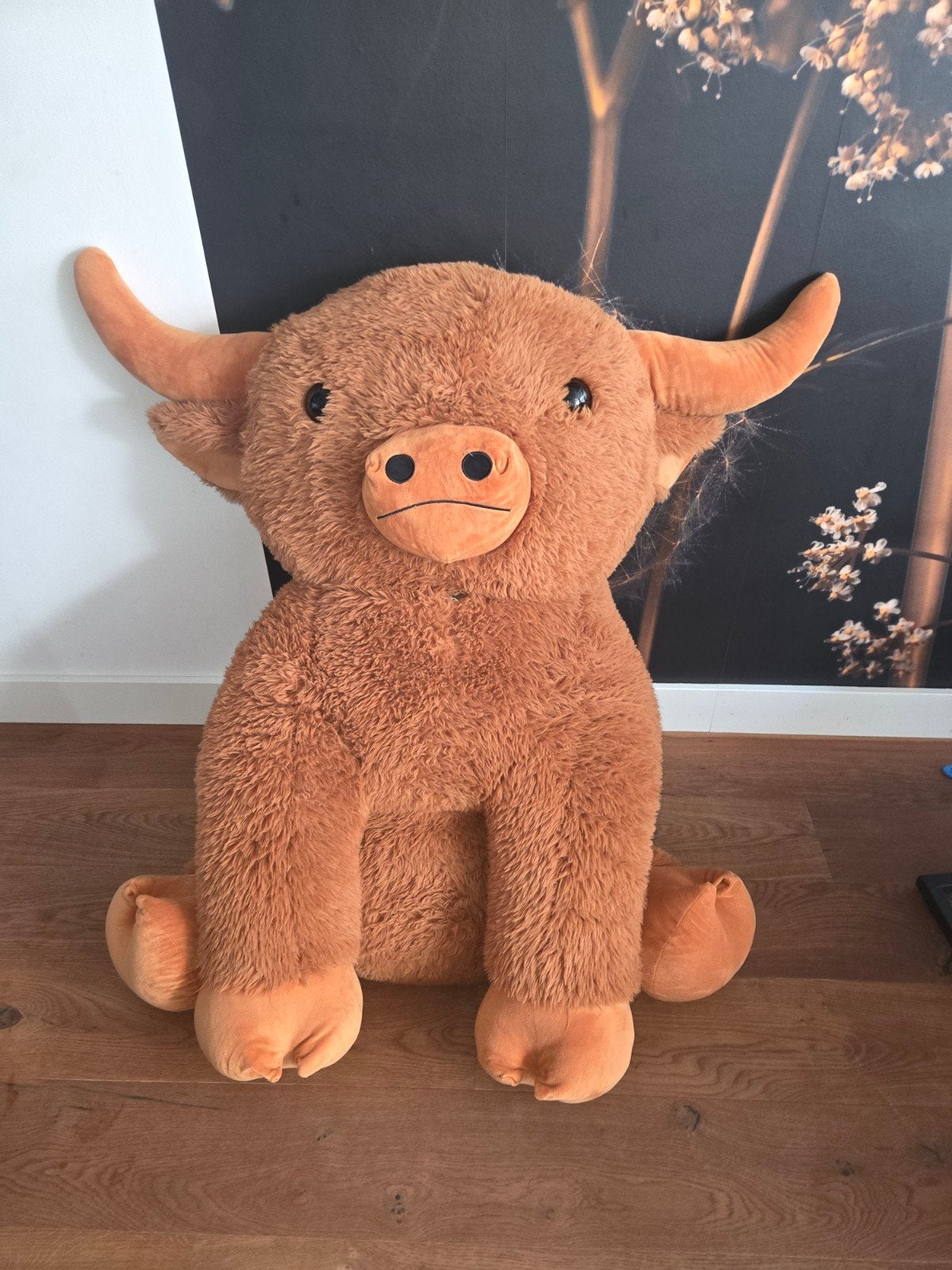 Grote knuffel stier - 105 cm, Ophalen, Overige typen, Zo goed als nieuw, Bruin