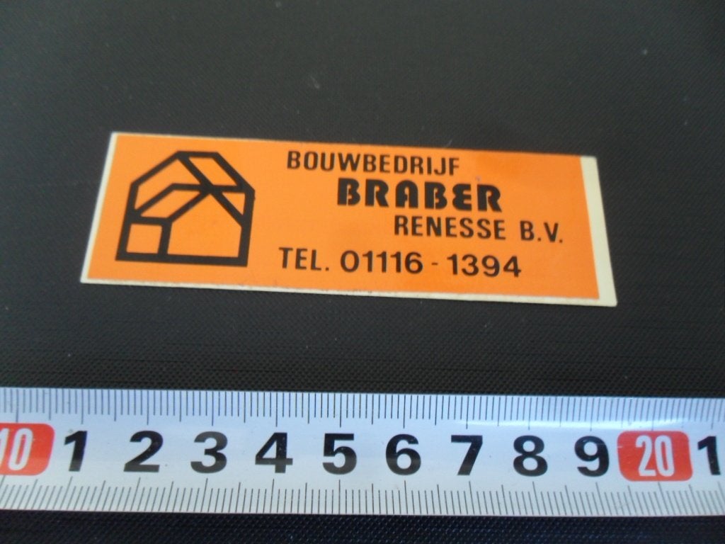 sticker Renesse Bouwbedrijf BRABER bv  01116-1394, Ophalen, Zo goed als nieuw