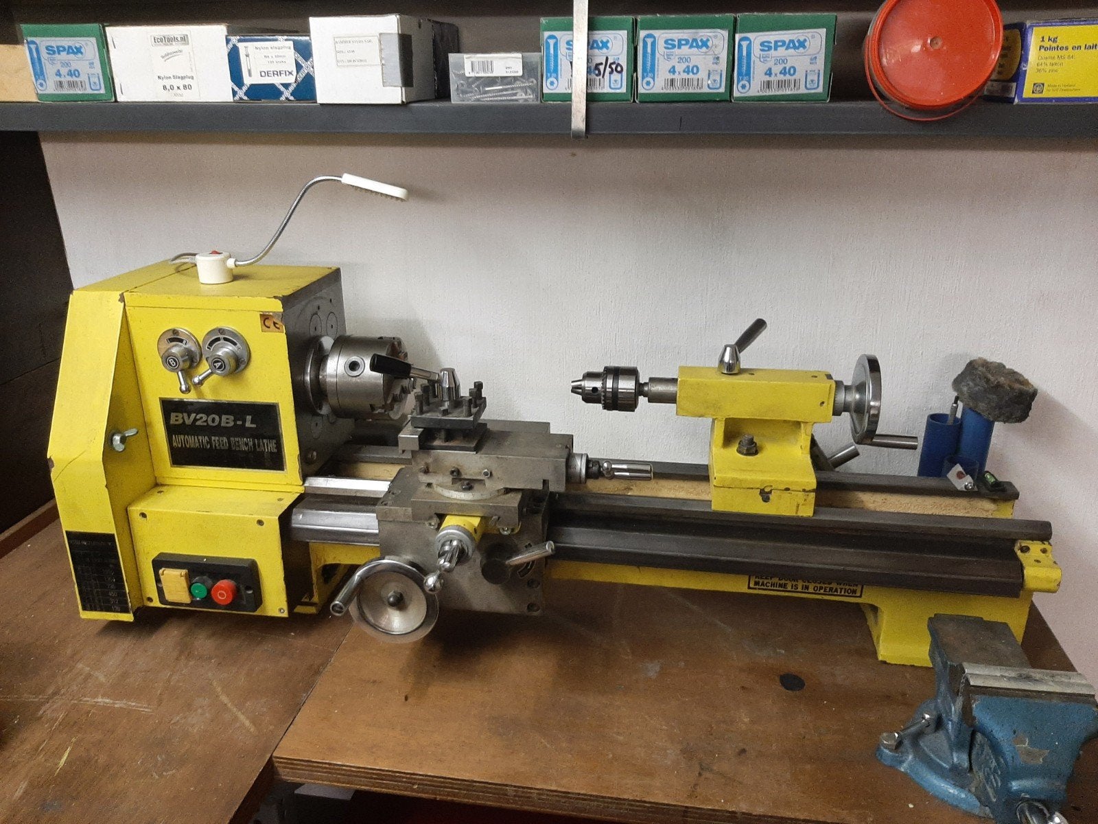 Metaaldraaibank BV20B-L met accessoires, Ophalen of Verzenden, Gebruikt, Metaaldraaibank, Minder dan 500 mm