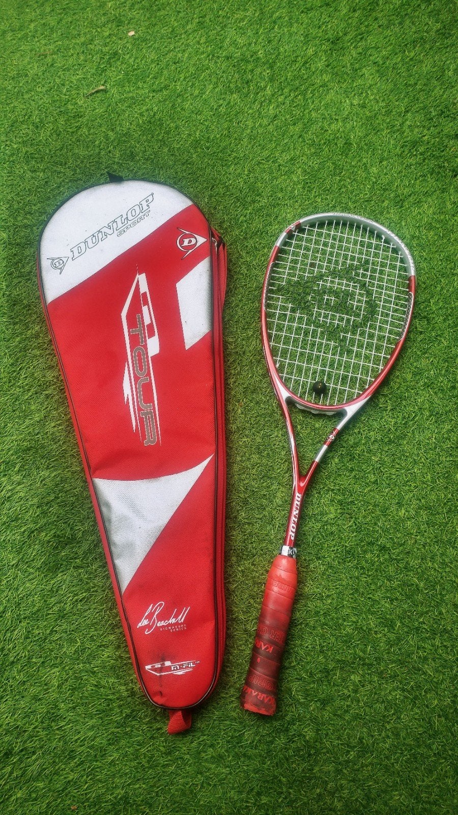 Dunlop Sport Tour Lee Beachill signature Series Squashracket, Sport en Fitness, Ophalen of Verzenden, Gebruikt, Racket, Met hoes