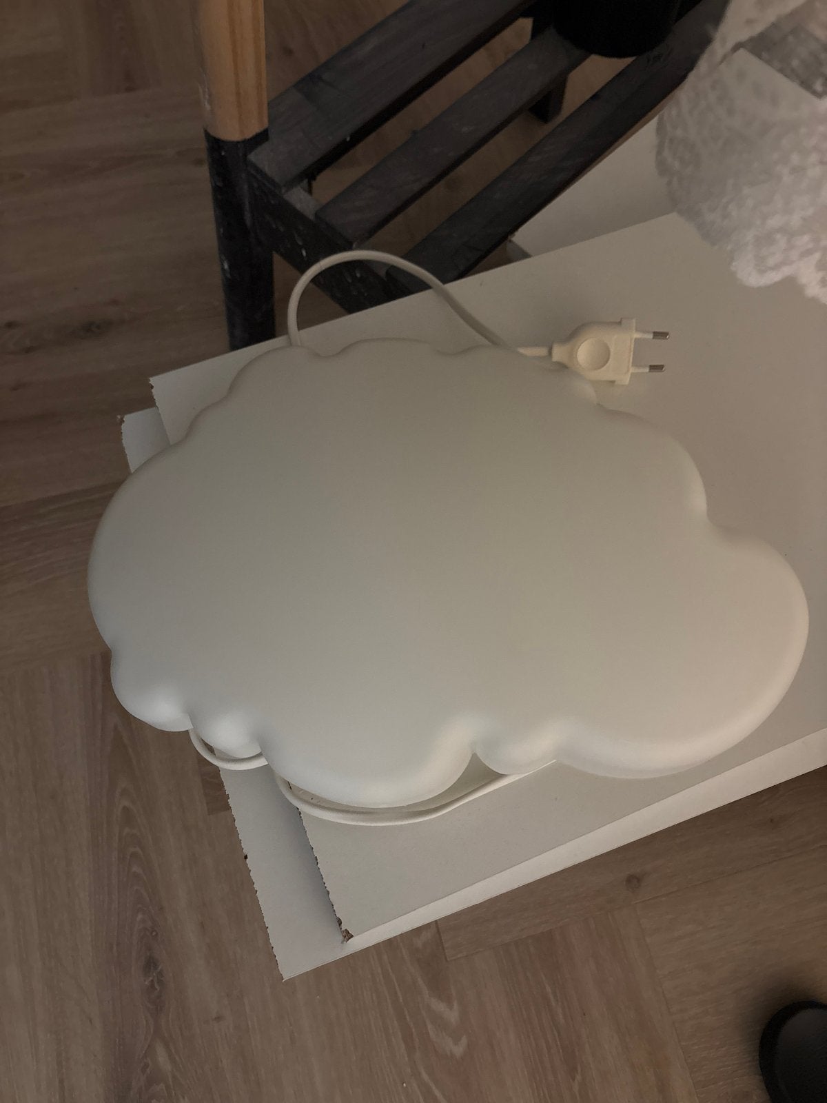 Witte wolkenlamp - Kinderkamer wandlamp, Ophalen, Gebruikt, Kunststof, Wit