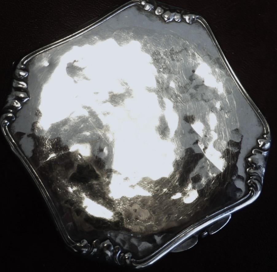 Antieke verzilverde poederdoos, Antiek en Kunst, Ophalen of Verzenden, Zilver