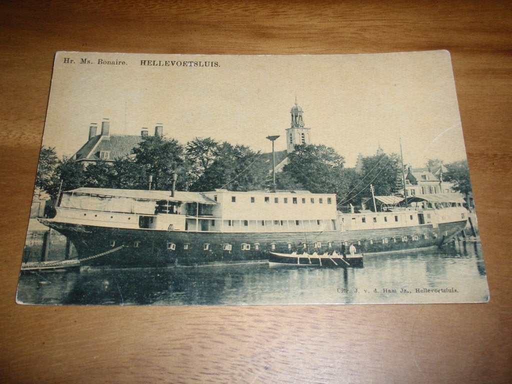 Bonaire Hellevoetsluis Schip Scheepvaart Tulpkaart Marine, Verzenden, Voor 1920, Gelopen, Zuid-Holland
