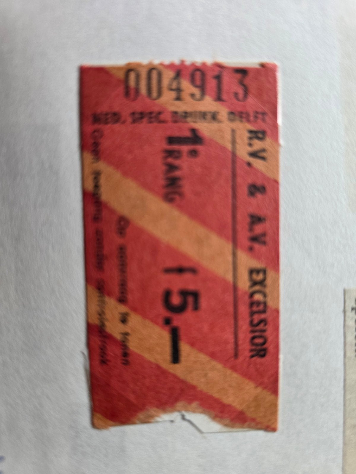 Voetbalticket Excelsior-Psv 0-1., Tickets en Kaartjes, Eén persoon, Augustus