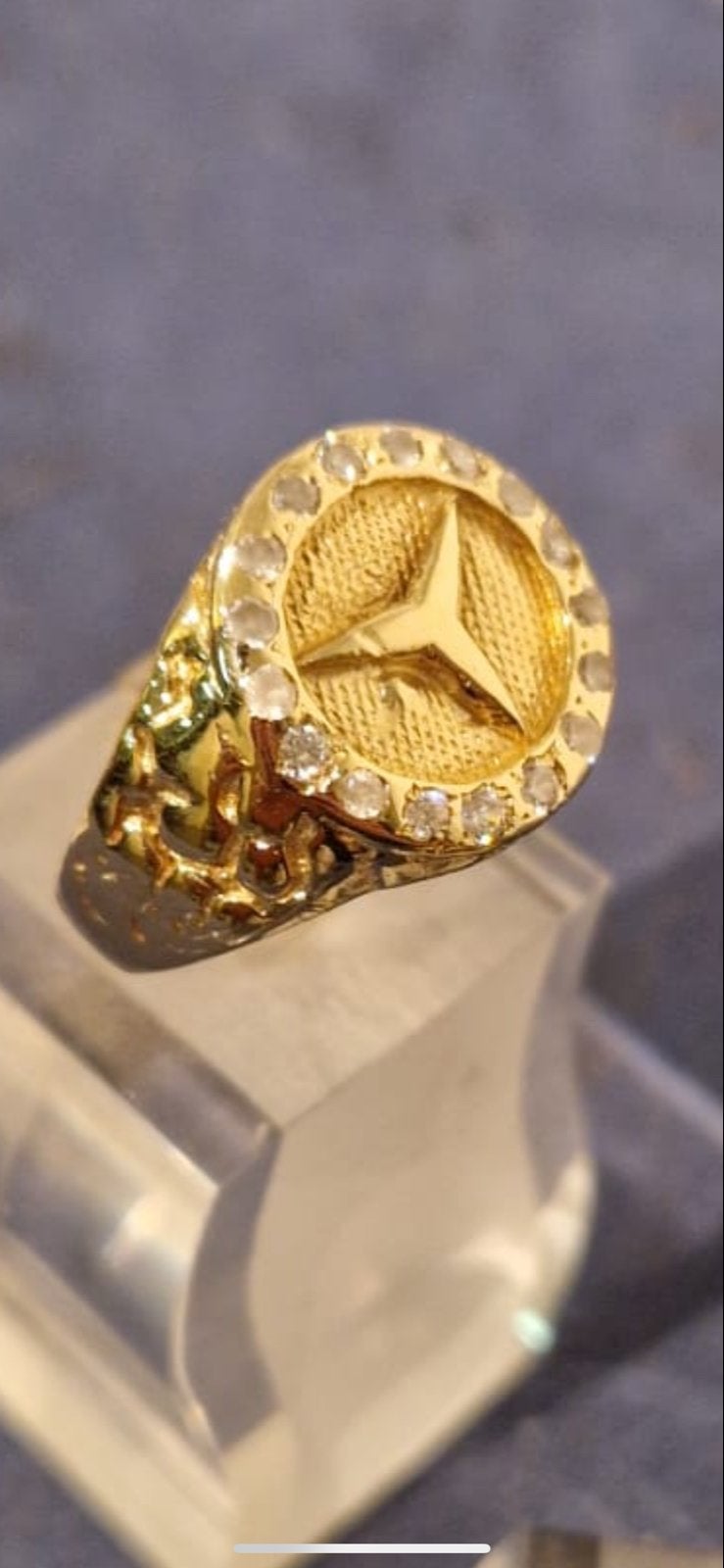 Mooie nette Mercedes ring - 23 jaar oud, Met kristal, Gebruikt, 19 tot 20, Heer