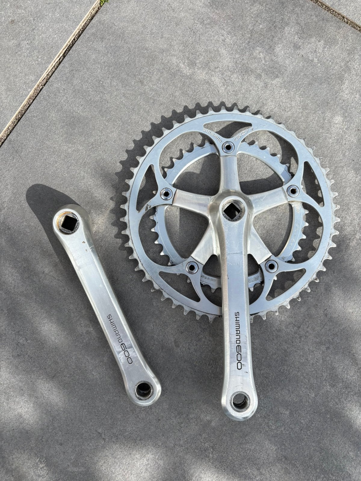 Shimano 600 FC-6207 crankset, Fietsen en Brommers, Crankstel of Pedalen, Gebruikt, Ophalen of Verzenden, Aluminium